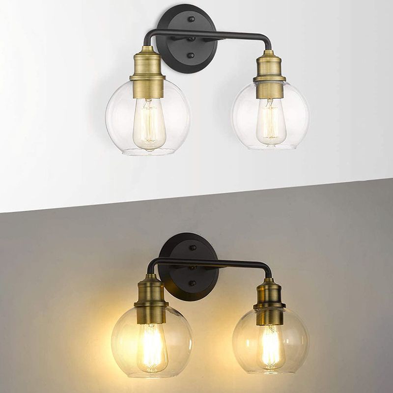 Emma - Candeeiro de Parede Interior LED Elegante Preto Vidro Cozinha/Sala de Estar