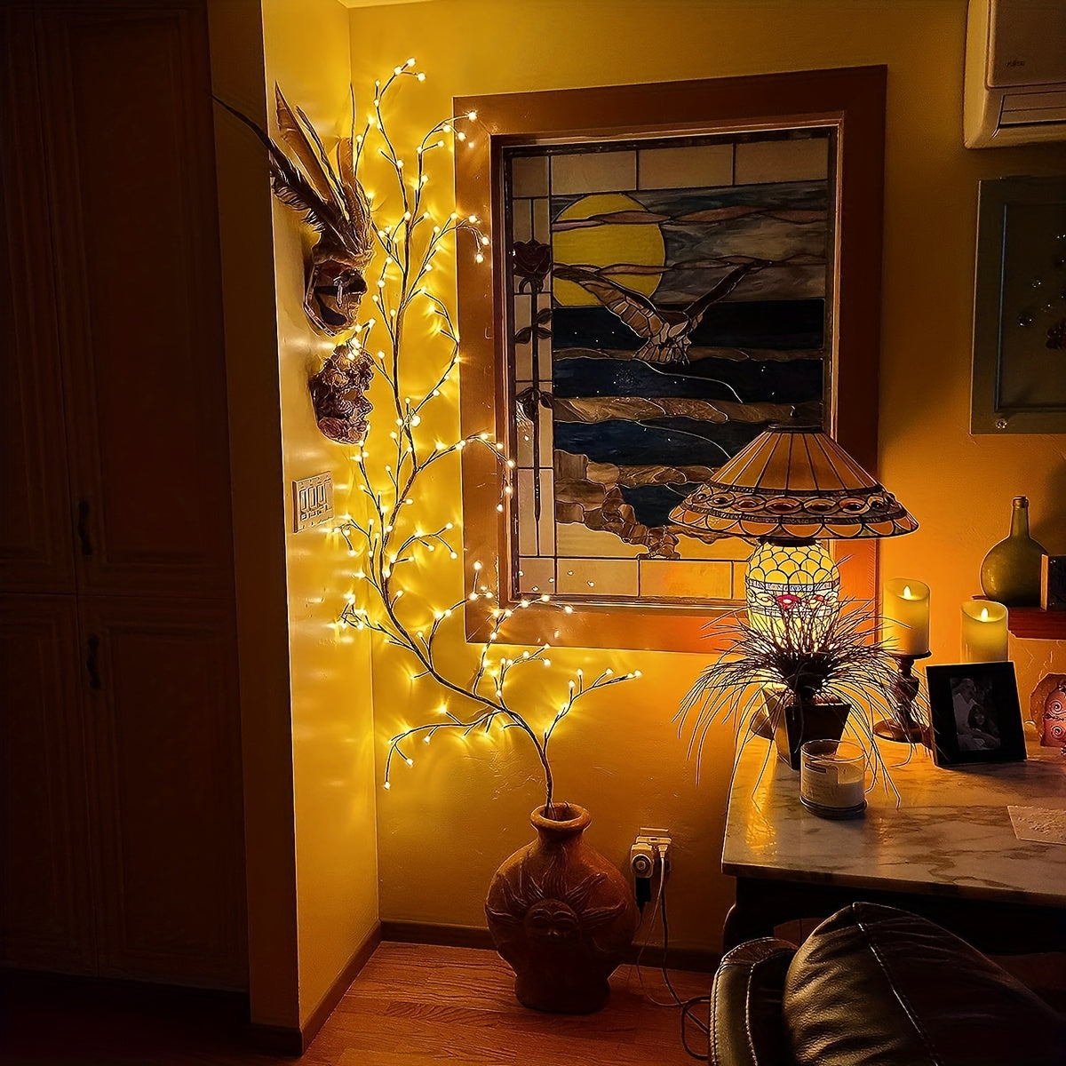 WillowLicht - 1 Piece 72/96 LED Flexible Willow Branch Lighting with 8 Light Modes