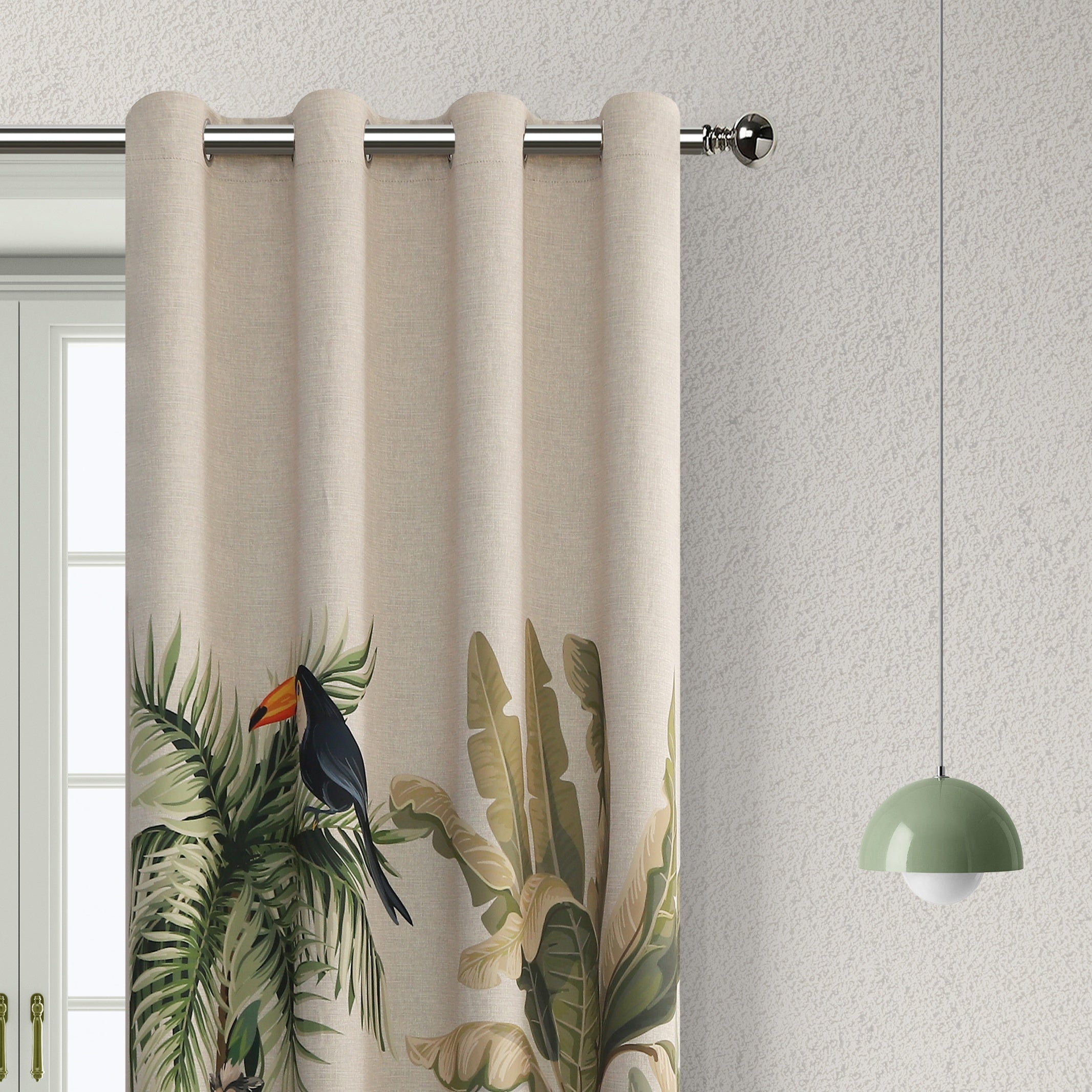 Cortinados Opacos Floresta Tropical - 2 Peças Estampadas para Quartos, Salas de Estar e Escritórios