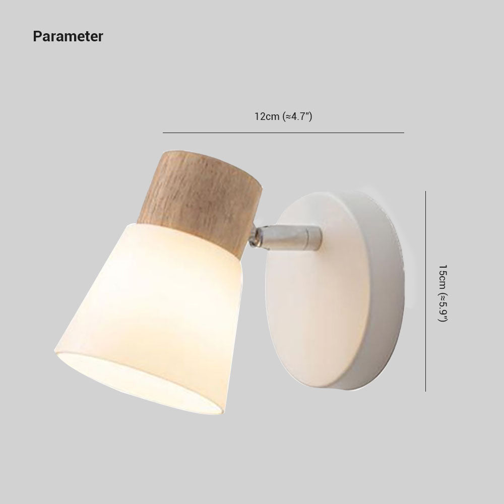 Lámpara de varita LED nórdica Ozawa Madera/Vidrio Salón/Comedor Blanco