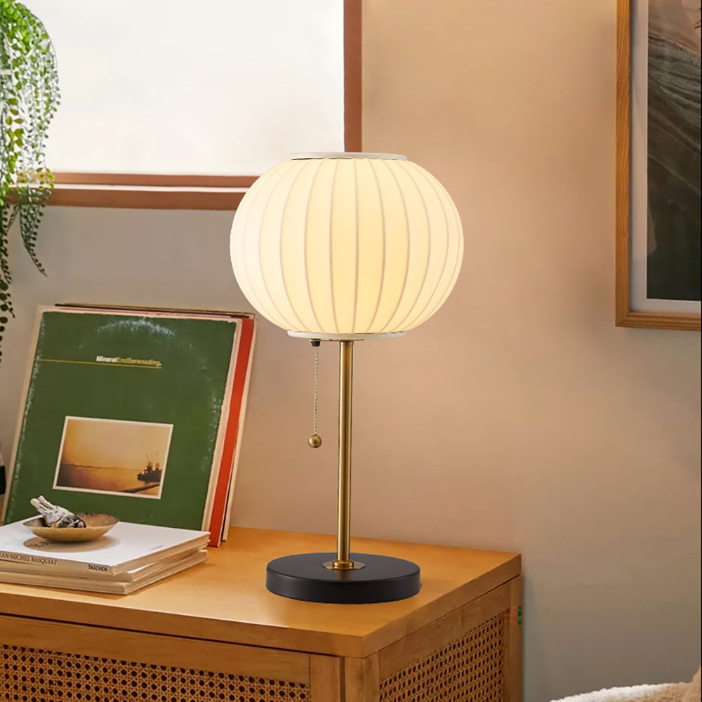 Lampada Notturna Bianca in Seta Classica per Camera da Letto