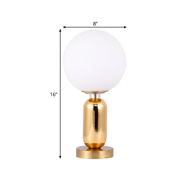 GloBelle - Lampada moderna a forma di sfera in vetro con base in metallo dorato