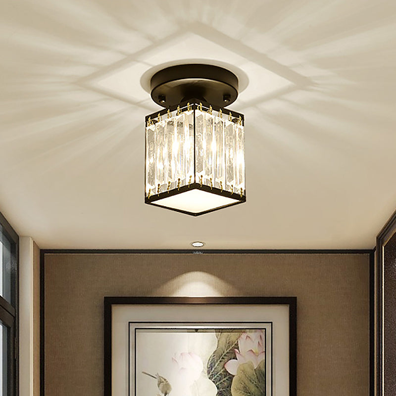 Lampada da soffitto Kristal Foyer - Design moderno nero/oro semi-incassato