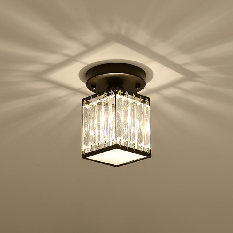 Lampada da soffitto Kristal Foyer - Design moderno nero/oro semi-incassato