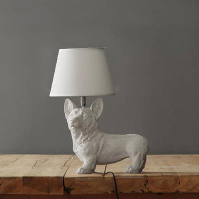 Lampada da tavolo per cani - Lampada da tavolo moderna in tessuto con resina per cameretta bambini