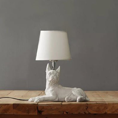 Lampada da tavolo per cani - Lampada da tavolo moderna in tessuto con resina per cameretta bambini