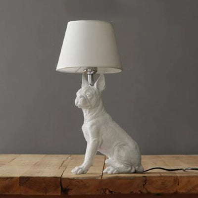Lampada da tavolo per cani - Lampada da tavolo moderna in tessuto con resina per cameretta bambini