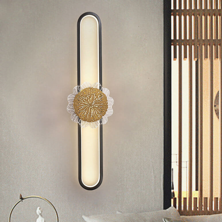 Lampada da parete LED industriale minimalista con anello in rame
