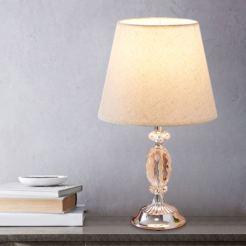 LuxLicht - Candeeiro de mesa de design com forma cónica e blocos de vidro facetados