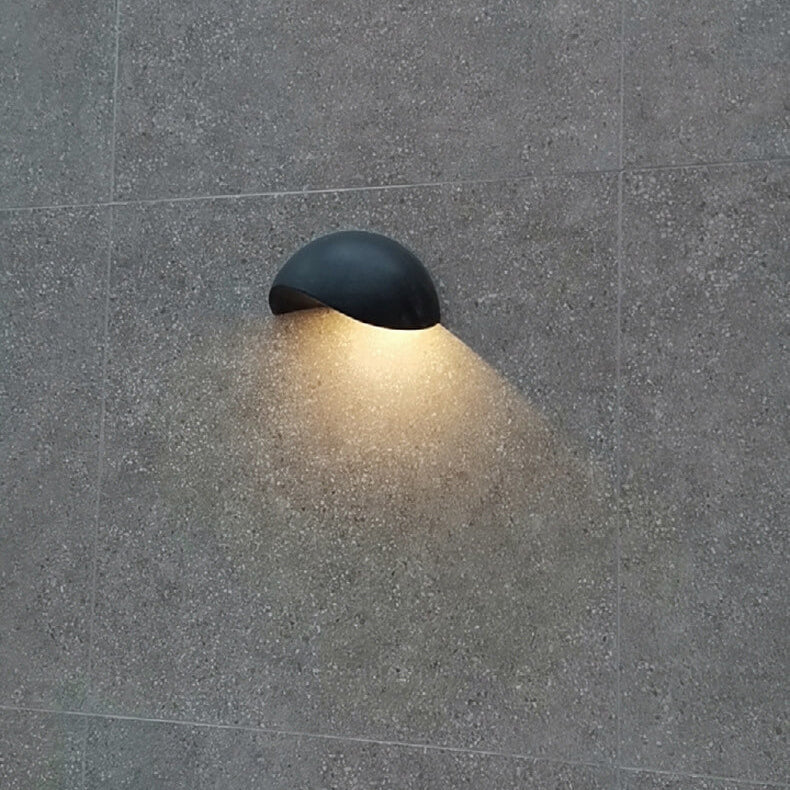 Candeeiro de parede LED minimalista em alumínio, semi-circular
