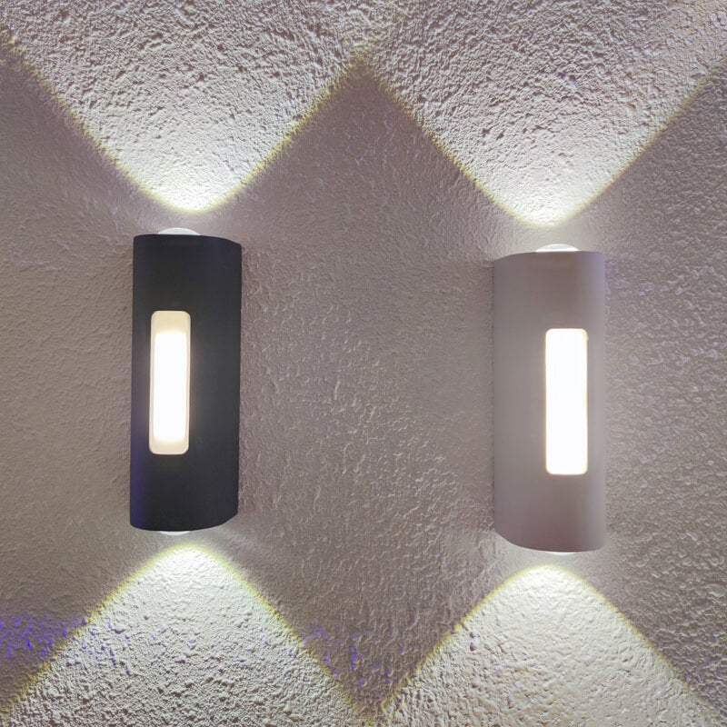 Luminária de parede exterior cilíndrica LED minimalista moderna