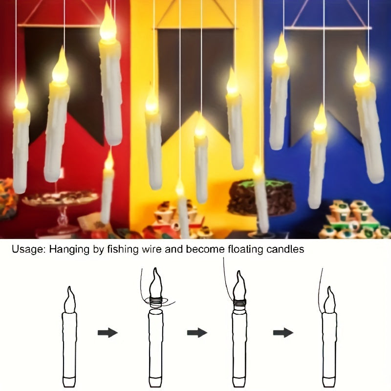 12 pezzi Candele Galleggianti LED Senza Fiamma con Telecomando - Perfette per Decorazioni di Natale e Halloween