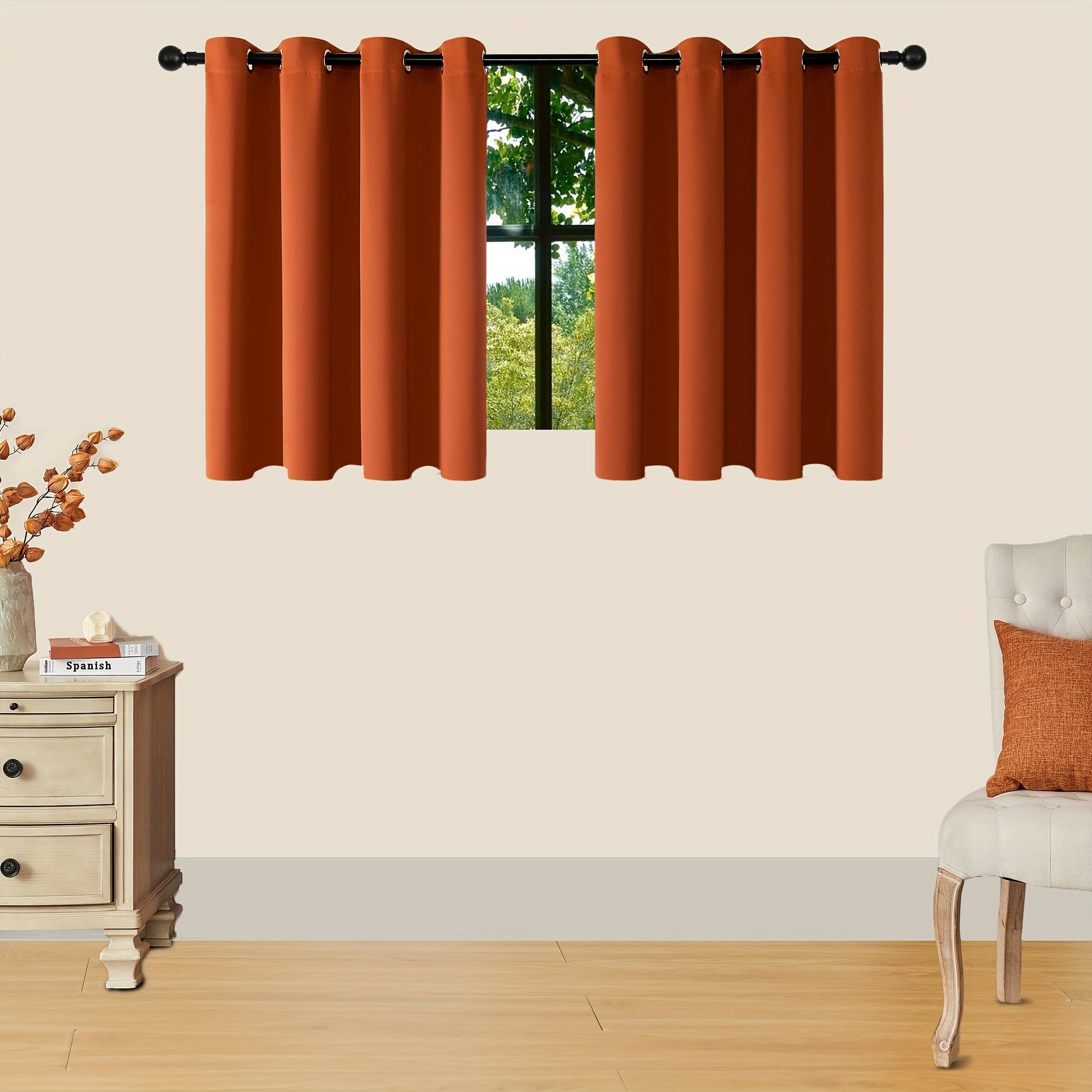 Verduisterende Gordijnen - 2 Stuks Moderne Polyester Gordijnen met Thermische Isolatie en Oogjes