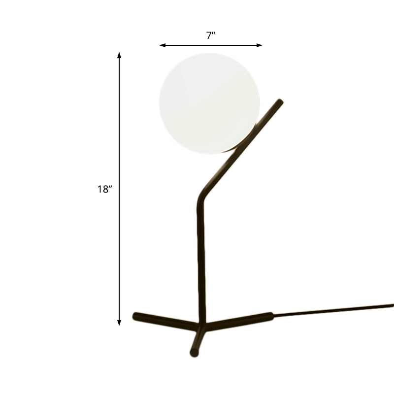 GlobeGlow - Lampada da tavolo moderna con paralume in vetro bianco