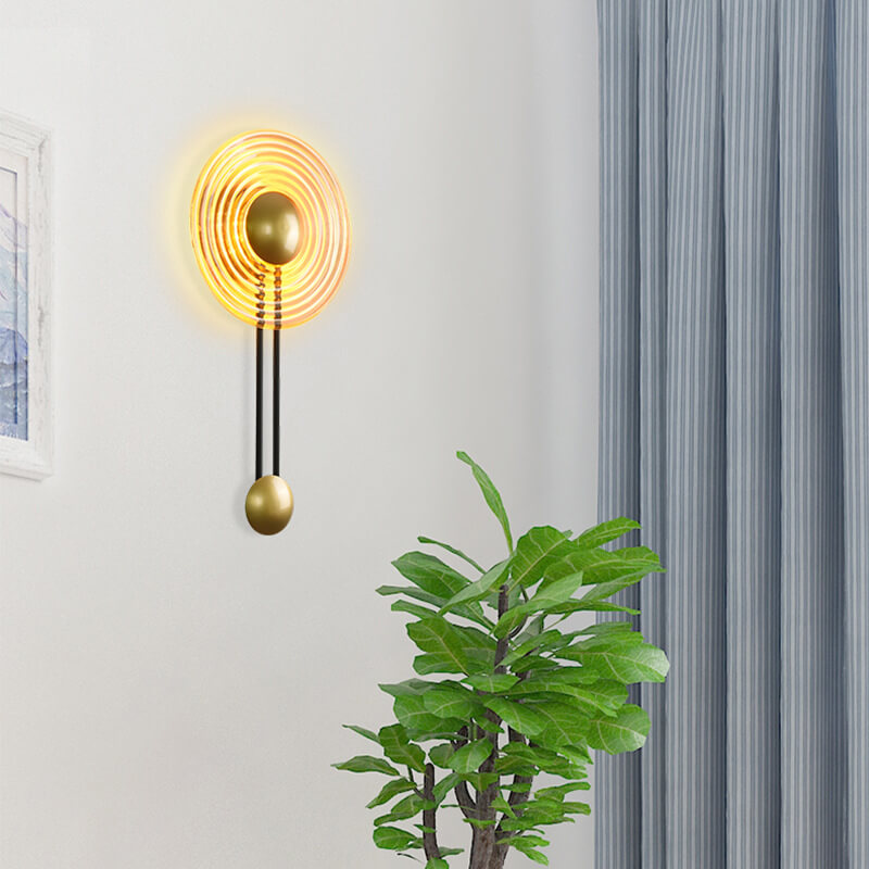 AuraLight - Candeeiro de Parede LED Circular Moderno de 1 Lâmpada com Braço