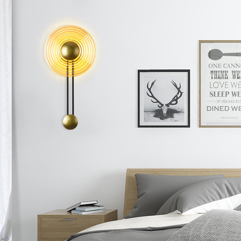 AuraLight - Candeeiro de Parede LED Circular Moderno de 1 Lâmpada com Braço