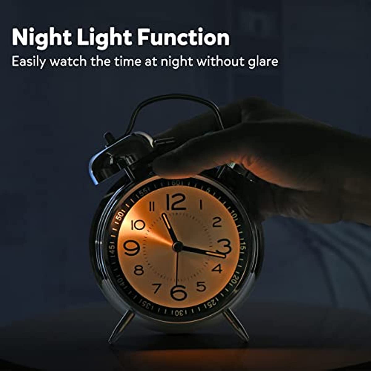 RetroBell - Silent Analog Alarm Clock with Backlight
