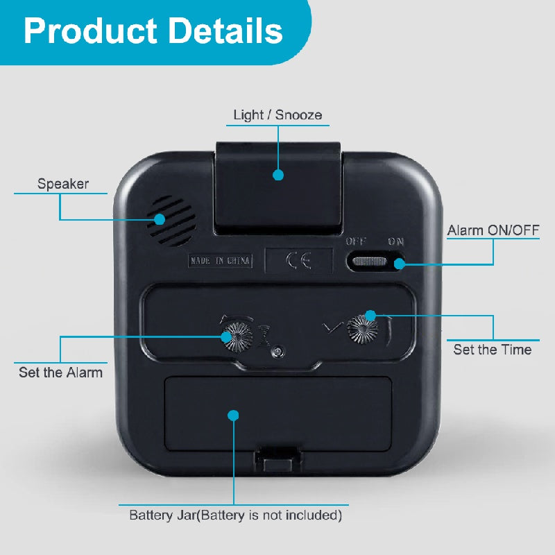 SilentGlow - Silent Analog Alarm Clock with Snooze Function
