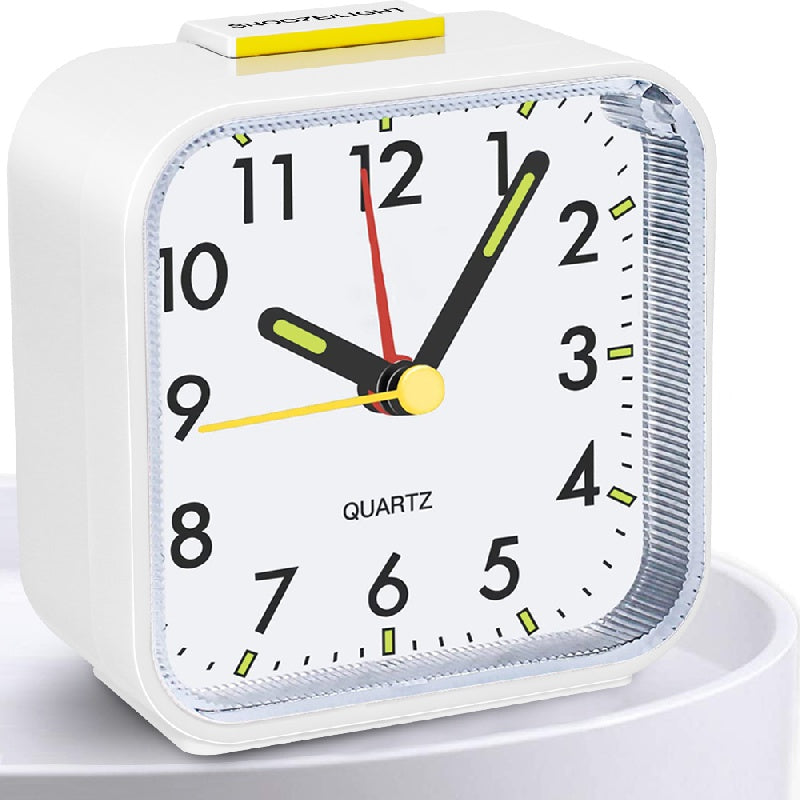 SilentGlow - Silent Analog Alarm Clock with Snooze Function
