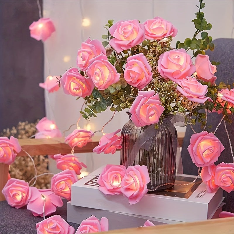 BloomLights - Catena Luminosa a LED Fiore di Rosa