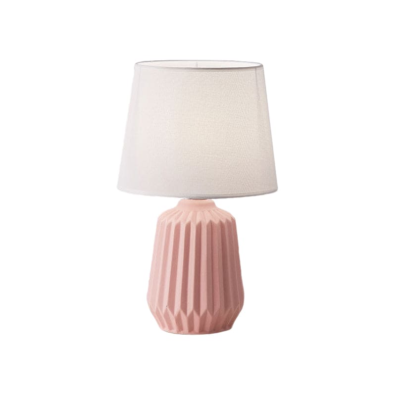GlowLite - Lampada da tavolo con paralume in tessuto a forma di cono