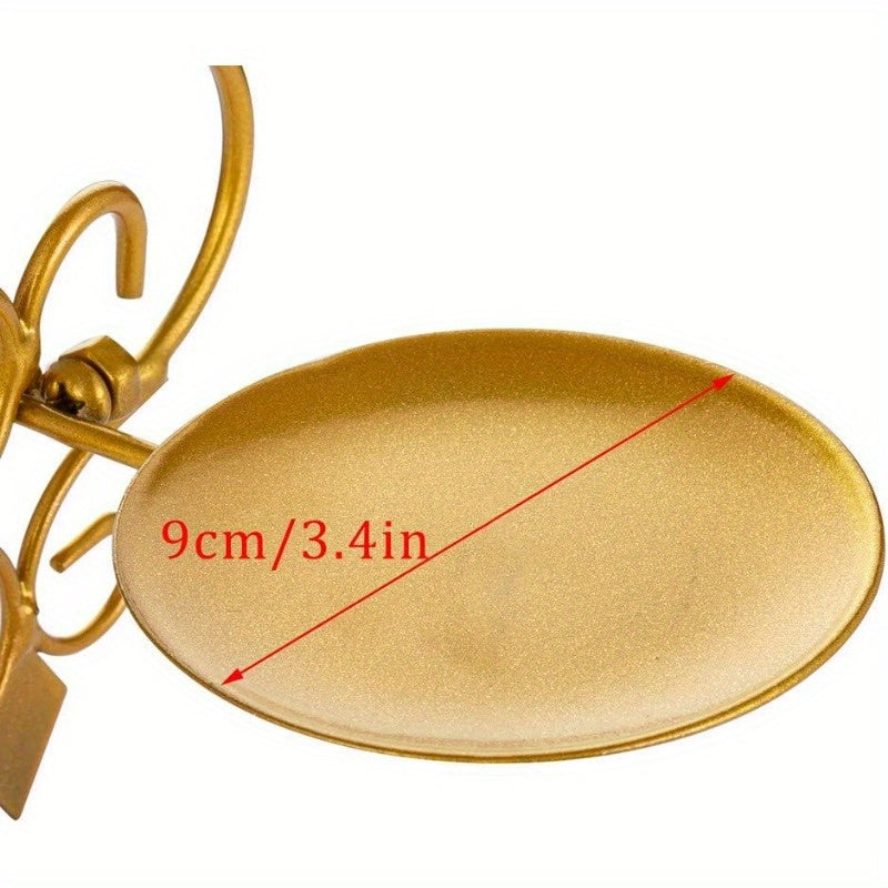 Set van 2 Gouden Wandkandelaars - Stijlvolle Metalen Wanddecoratie