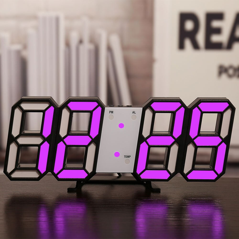 Orologio da parete digitale a LED - Temperatura e allarme