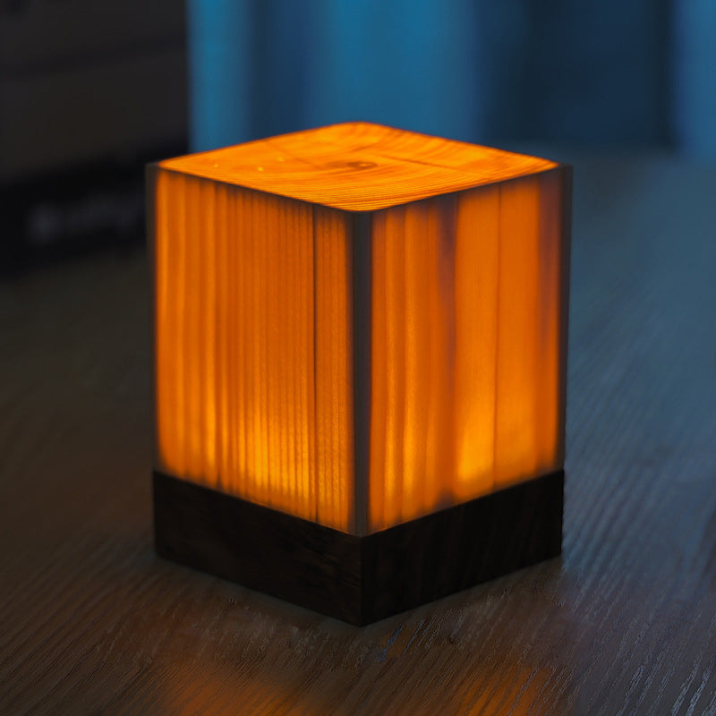 LumiHout - Lámpara de mesa LED con batería y control táctil