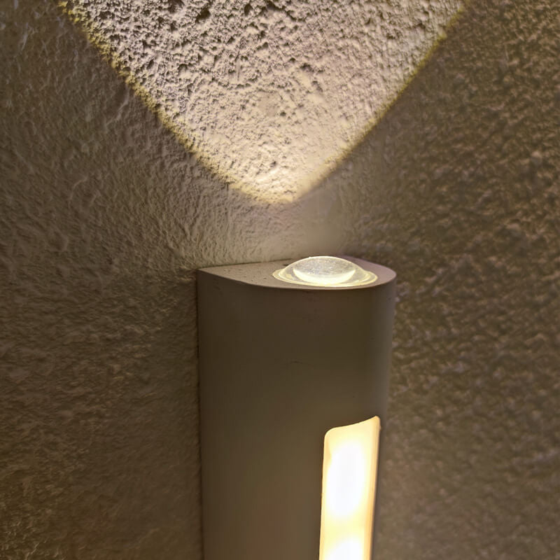Luminária de parede exterior cilíndrica LED minimalista moderna