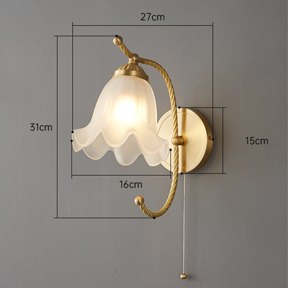 Lampade da parete in vetro retrò per soggiorno francese