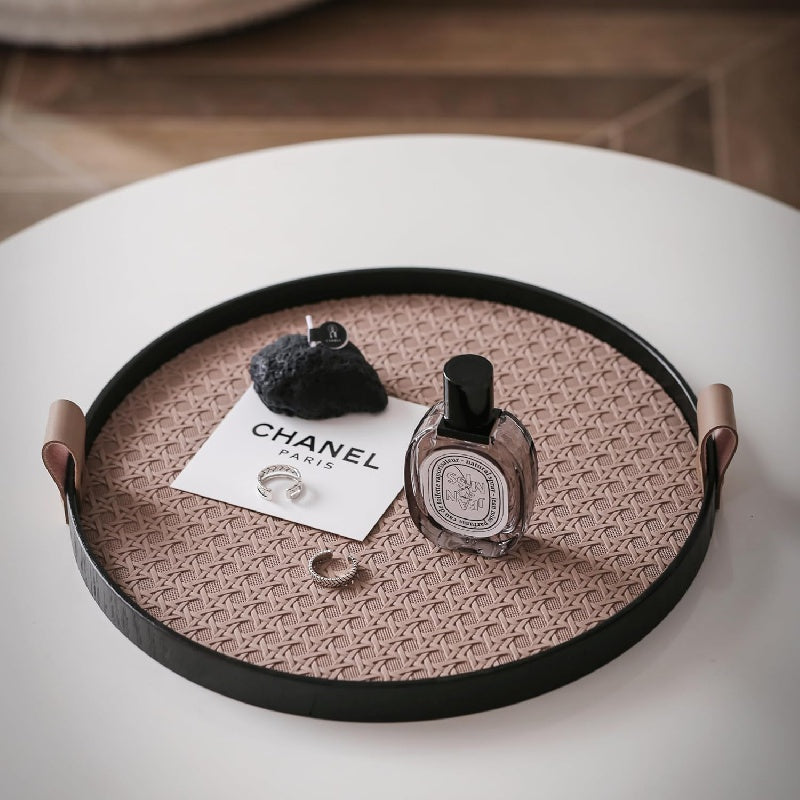 LeatherVault - Tabuleiro de Couro Vintage com Compartimento de Armazenamento