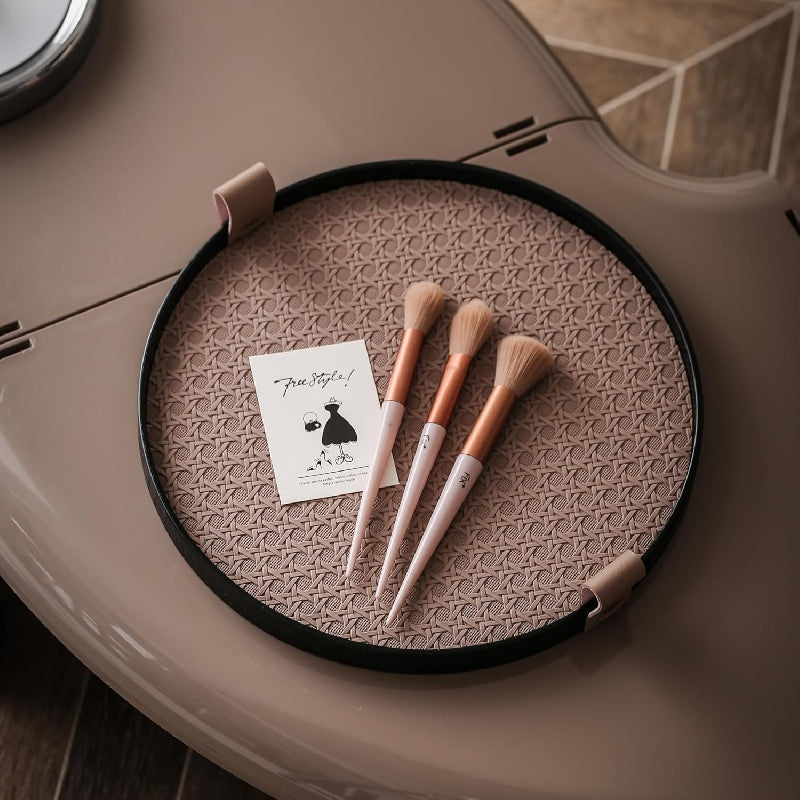 LeatherVault - Tabuleiro de Couro Vintage com Compartimento de Armazenamento