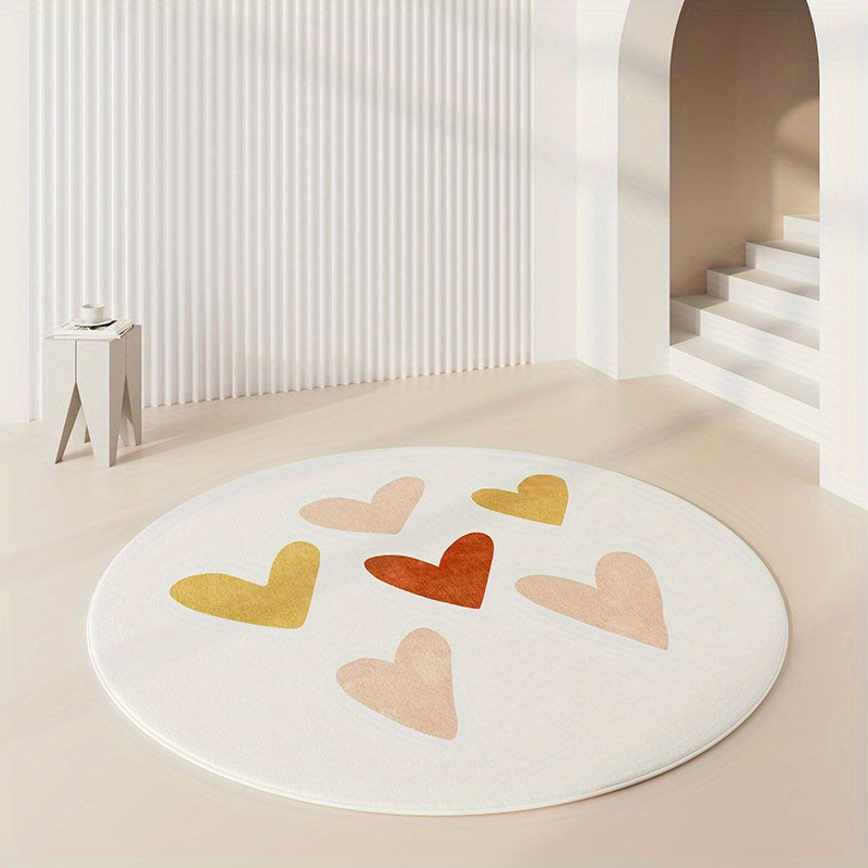 Alfombra redonda de cachemira - estilo vintage suave y lavable, antideslizante, perfecta para sala de estar, dormitorio y oficina