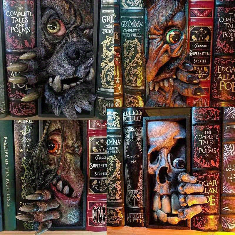 MonsterBookend - Suporte para Livros Monstro 3D de Terror para Decoração de Casa
