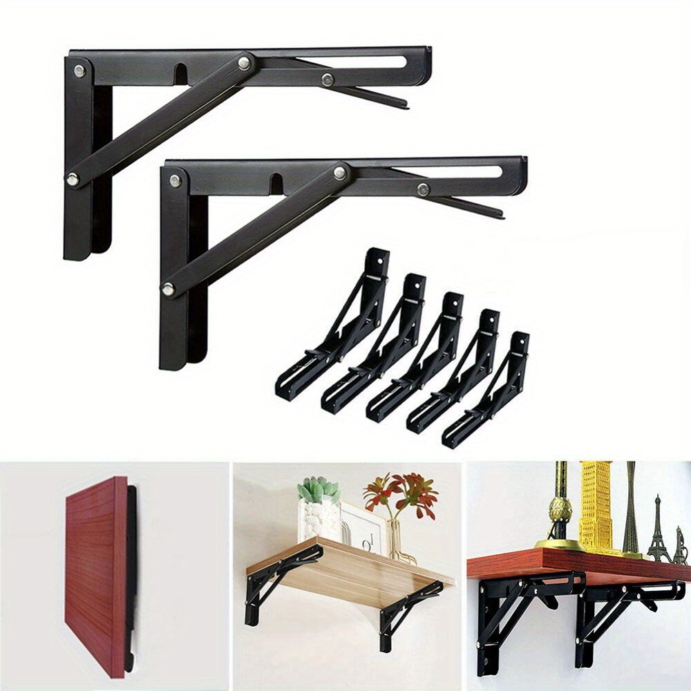 SteelBracket - 2 Pieces Foldable Shelves with Adjustable Angle - Metal Wall Brackets