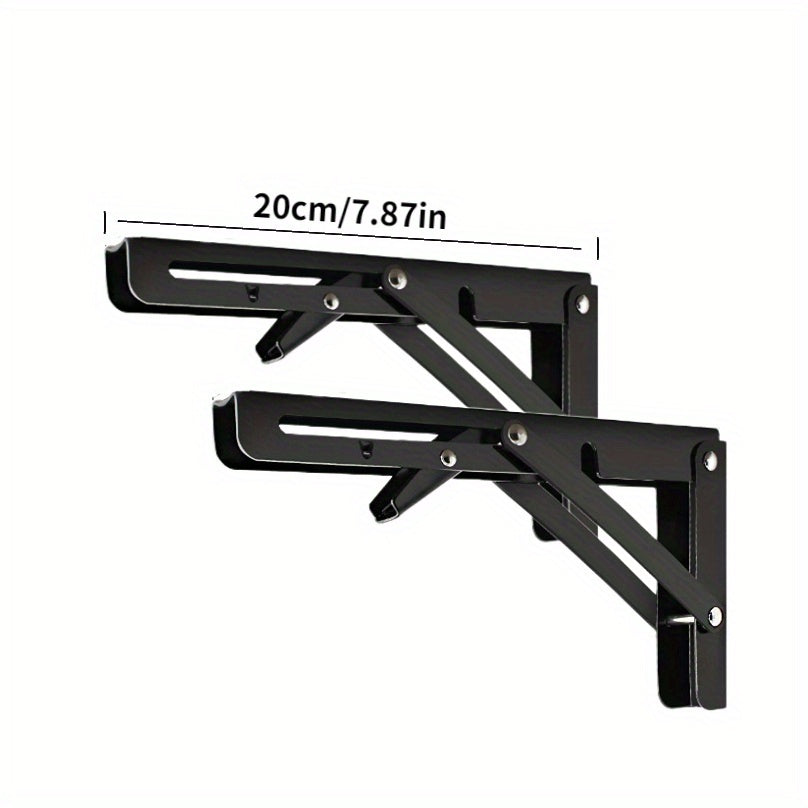SteelBracket - 2 Pieces Foldable Shelves with Adjustable Angle - Metal Wall Brackets