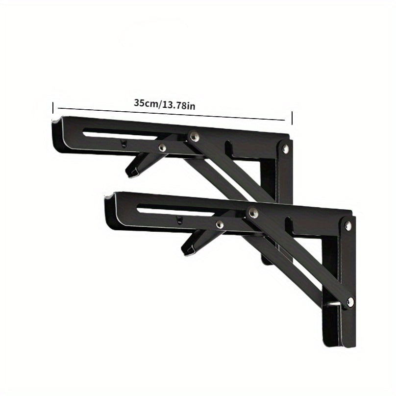 SteelBracket - 2 Pieces Foldable Shelves with Adjustable Angle - Metal Wall Brackets