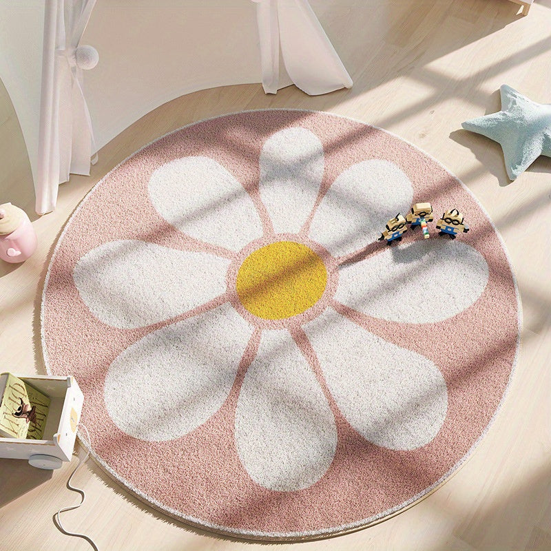 Morbido e Affascinante Tappeto di Fiori Rosa – Lavabile in Lavatrice, Antiscivolo, A Pelo Alto, Perfetto per Camera da Letto o Soggiorno