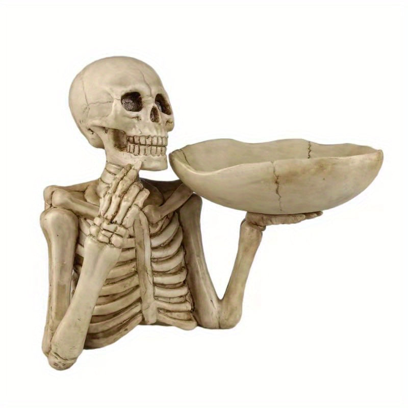 SkeletonServe Tray - Classic Resin Skull Bowl for Keys & Snacks