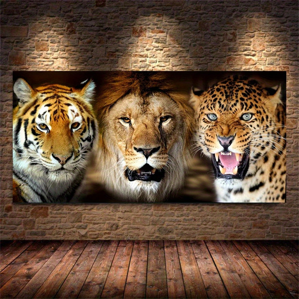 Set Fai-da-te per Pittura Diamante - 80x40cm Design Tigre & Leone