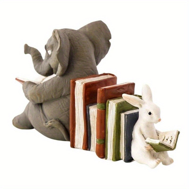 ElephantRabbit - Suportes para Livros de Resina Estatuetas de Animais para Interior e Exterior