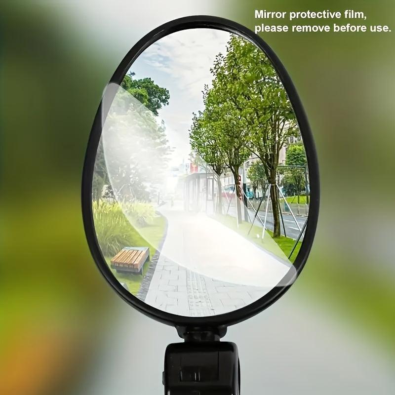 2 Peças Espelhos Retrovisores para Bicicleta - Ângulo Amplo, Forma Oval, Ajuste Universal