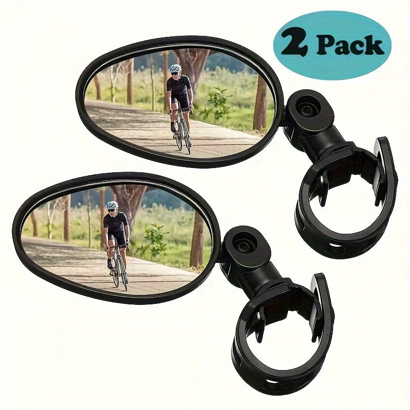 2 Pezzi Specchi Retrovisori per Bicicletta - Ampio Angolo, Forma Ovale, Vestibilità Universale