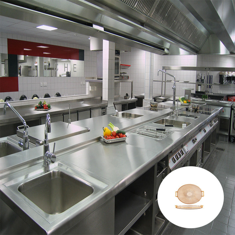 AcrylicTray - Acrylic Serving Platter with Golden Handles | For Dessert & Snack