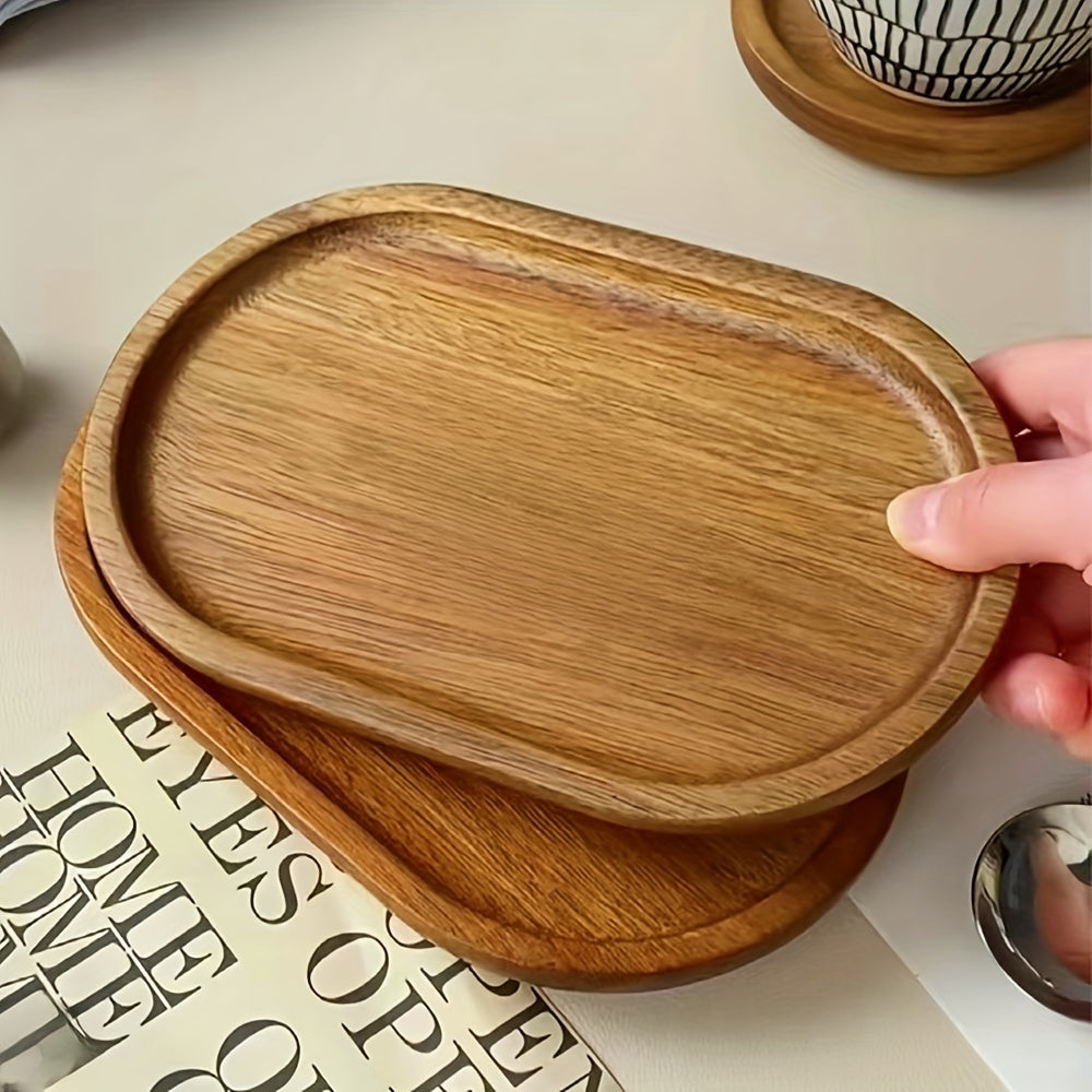 WoodServe - Oval Japanese-style Wooden Coaster