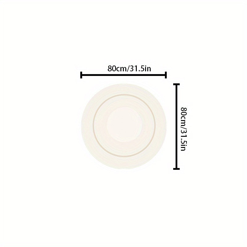 Elegante Tappeto Rotondo in Crema - Morbido, Antiscivolo, Lavabile in Lavatrice - Perfetto per Soggiorno, Camera da Letto e Ufficio Domestico