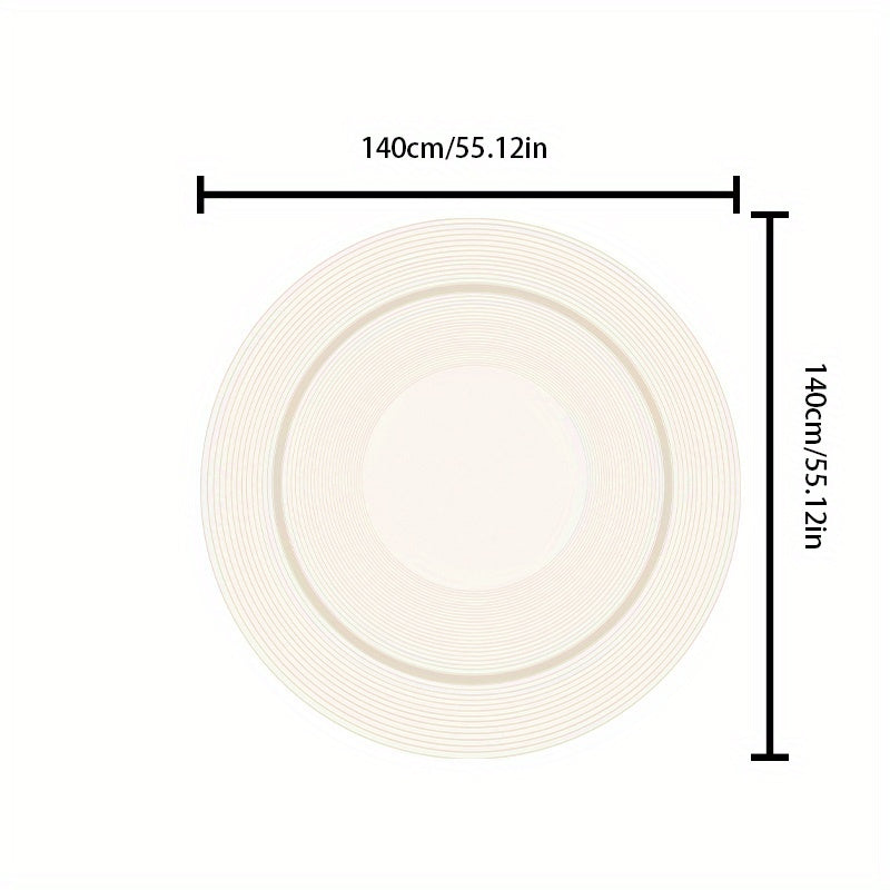 Elegante Tappeto Rotondo in Crema - Morbido, Antiscivolo, Lavabile in Lavatrice - Perfetto per Soggiorno, Camera da Letto e Ufficio Domestico