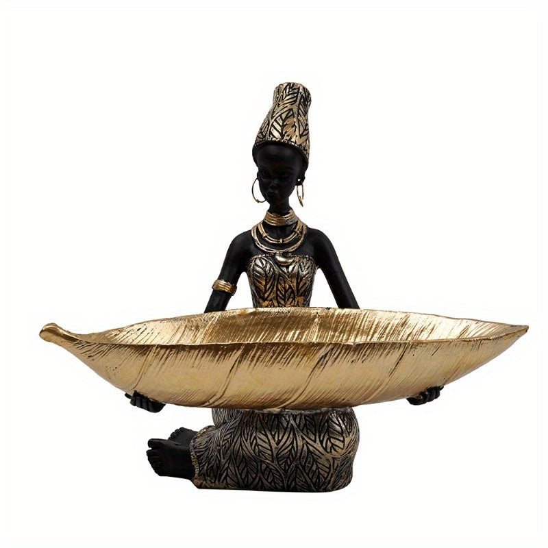 FruitServe Woman - Resin Fruit Bowl, Thai Style Table Decoration for Indoor/Outdoor