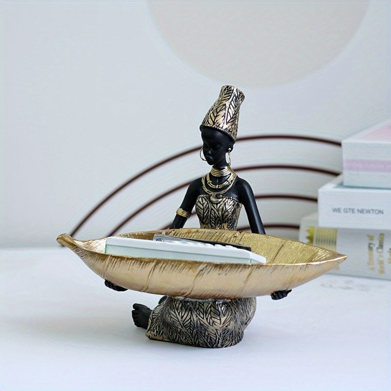 FruitServe Woman - Resin Fruit Bowl, Thai Style Table Decoration for Indoor/Outdoor