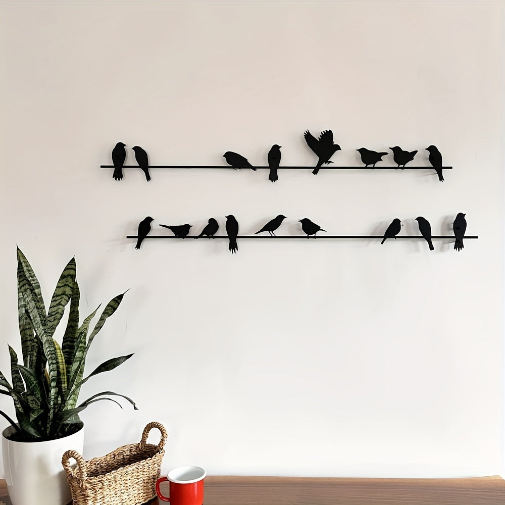 BirdSet - Set van 2 Metalen Vogel Wanddecoraties